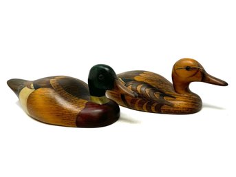 Pair Of Hand Carved Duck Decoys