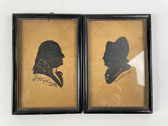 Pair Of Silhouettes Martha And George Washington