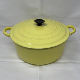 RARE 1950s Elysees  Yellow Le Creuset Enameled Dutch Oven