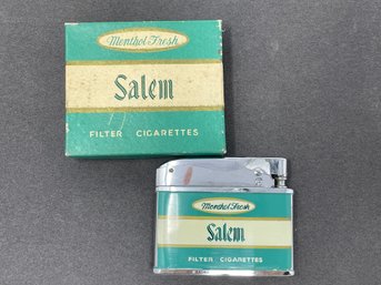 Vintage Salem Cigarettes Advertising Lighter W/ Original Box