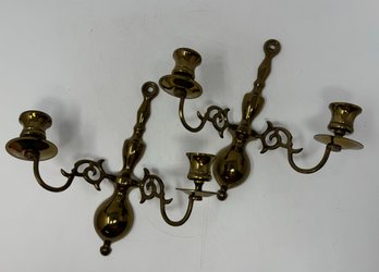 Pair Of Brass Candle Sconces