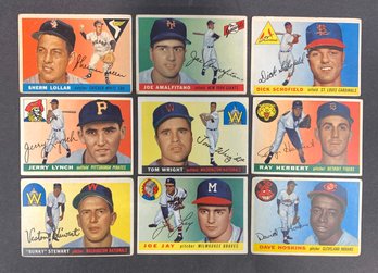 Lot Of (9) 1955 Topps Baseball Cards