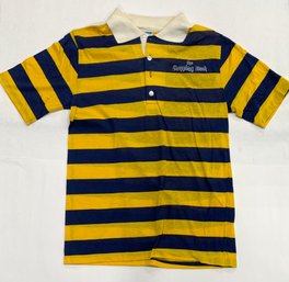 1970s Champion Blue Bar Striped Rugby Style Polo 'the Chopping Block'