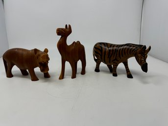 Group Of African Carved Animal Figures