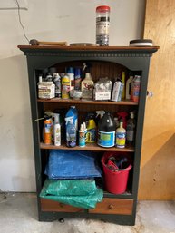 Wooden Shelf With Contents