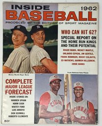 1962 Inside Baseball Magazine W/ Mickey Mantle And Roger Maris On Cover!