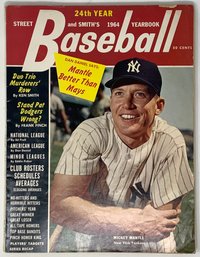 1964 Street And Smith's Baseball Yearbook W/ Mickey Mantle On Cover!
