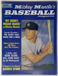 1962 Inside Sports #1 Mickey Mantle's Baseball Magazine W/ Mickey Mantle On Cover