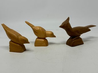 Group Of Folk Art Carved Birds