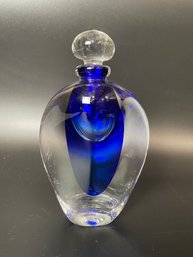 Art Glass Perfume Bottle - Signed