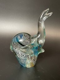 Art Glass Elephant Paperweight