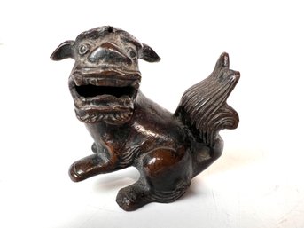 Petite Bronze Chinese Foo Dog Statue