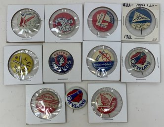 Lot Of (11) 1950s Baseball Pinbacks W/ Nationals, Reds, Indians And More!