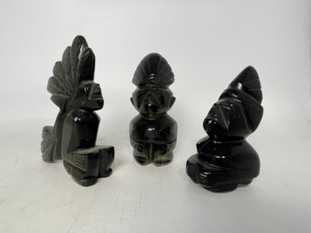 Set Of Three South American Stone Carvings