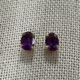 Gold & Purple Earrings