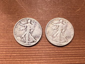 1939 & 1942 Walking Liberty Half Dollars