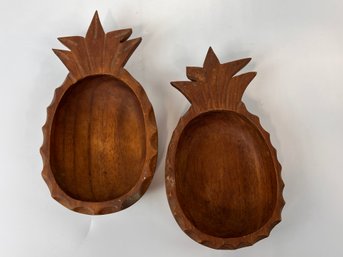 Vintage Pineapple Wood Bowls