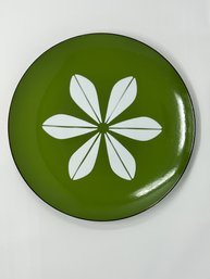 Catherine Holm Green And White Enamel Lotus 12' Plate
