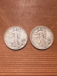 1934 & 1943 Walking Liberty Half Dollars