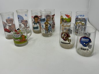 Vintage Drinking Glass Lot Star Wars Muppets Garfield
