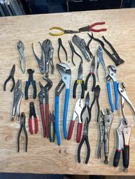 Large Lot Of Pliers