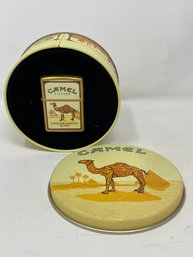 Vintage Zippo Lighter Camel Cigarettes In Tin