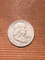 1957 Benjamin Franklin Half Dollar