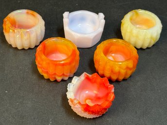 Antique Salt Cellars - Slag Glass