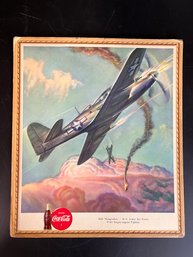 Vintage Coca Cola - WW2 Fighter Plane Advertisement Poster By Heaslip