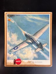 Vintage Coca Cola - WW2 Fighter Plane Advertisement Poster By Heaslip