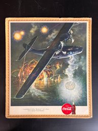 Vintage Coca Cola - WW2 Fighter Plane Advertisement Poster By Heaslip