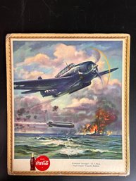 Vintage Coca Cola - WW2 Fighter Plane Advertisement Poster By Heaslip