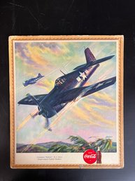 Vintage Coca Cola - WW2 Fighter Plane Advertisement Poster By Heaslip