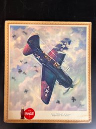 Vintage Coca Cola - WW2 Fighter Plane Advertisement Poster By Heaslip