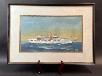 Yacht Watercolor Dated 1929 - (Joe Selby 1893-1960)