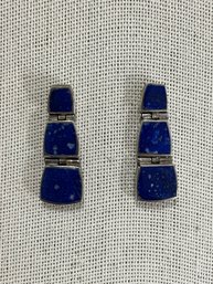 Sterling Silver And Lapis Post Earrings