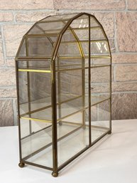 Vintage Glass And Brass Mirrored Curio