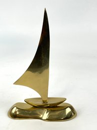 MCM Brass Sailboat Sculpture