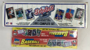 Lot Of (3) Baseball Factory Sets 1991 Upper Deck And (2) 1991 Topps Micro (Chipper Jones Rookies)