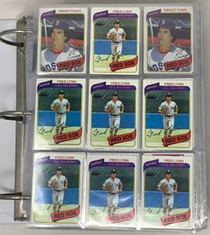 Entire Binder Of 1980-1984 Topps Boston Red Sox Cards