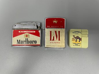 Vintage Lighter Lot Including Marlboro, L&M And Camel