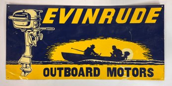 Vintage Tin Tacker For Evinrude Outboard Motors Signed Advertising Sign