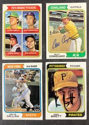Lot Of (4) AUTOGRAPHED 1974 Topps Baseball Cards