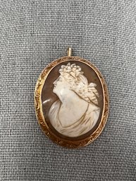 Antique 14k Cameo Brooch/pendant 7.3g