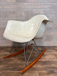 Modern Fiberglass Shell Rocker Stamped White