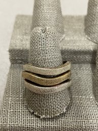 Brushed Two Tone Sterling Silver Stacking Rings