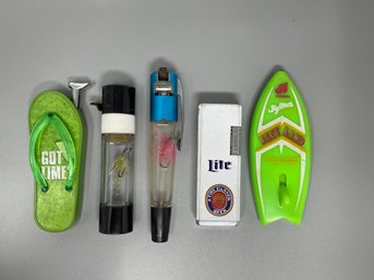 Lot Of Novelty Lighters - Fly Fishing, Got Lime And More