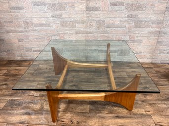 Sculptural Adrian Pearsall Style Large Coffee Table With 1/2in. Thick Glass Top