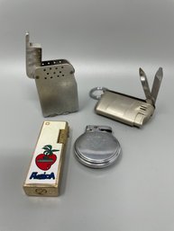 Lot Of Vintage Novelty Lighters Including A Pocket Knife Lighter