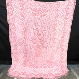 Vintage Pink Chenille Blanket